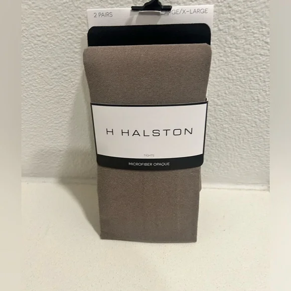 H by Halston Black and gray footless tights opaque - Picture 1 of 3